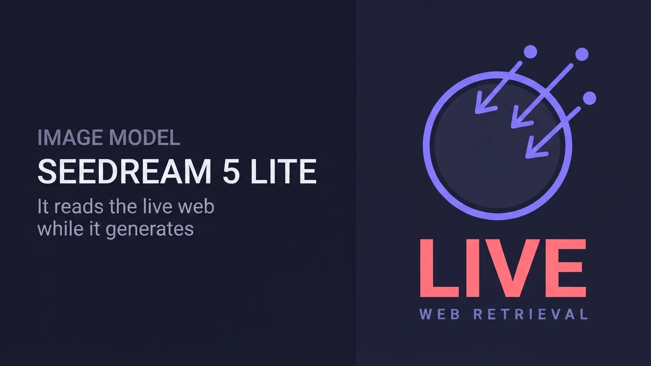 A card for the Seedream 5 Lite guide, showing live information arriving into the model from outside.